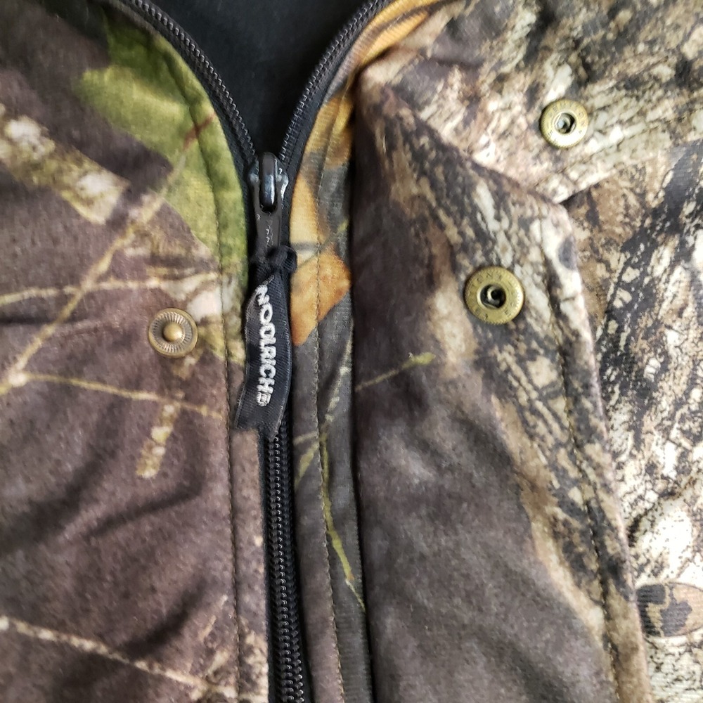 Woolrich Camo Jacket Mens L Long Sleeve Detachable Hood Mossy Oak Breakup Zip Up - Picture 7 of 12